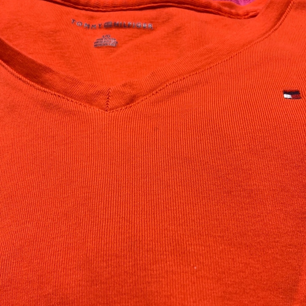 Short sleeve orange Tommy Hilfiger shirt
